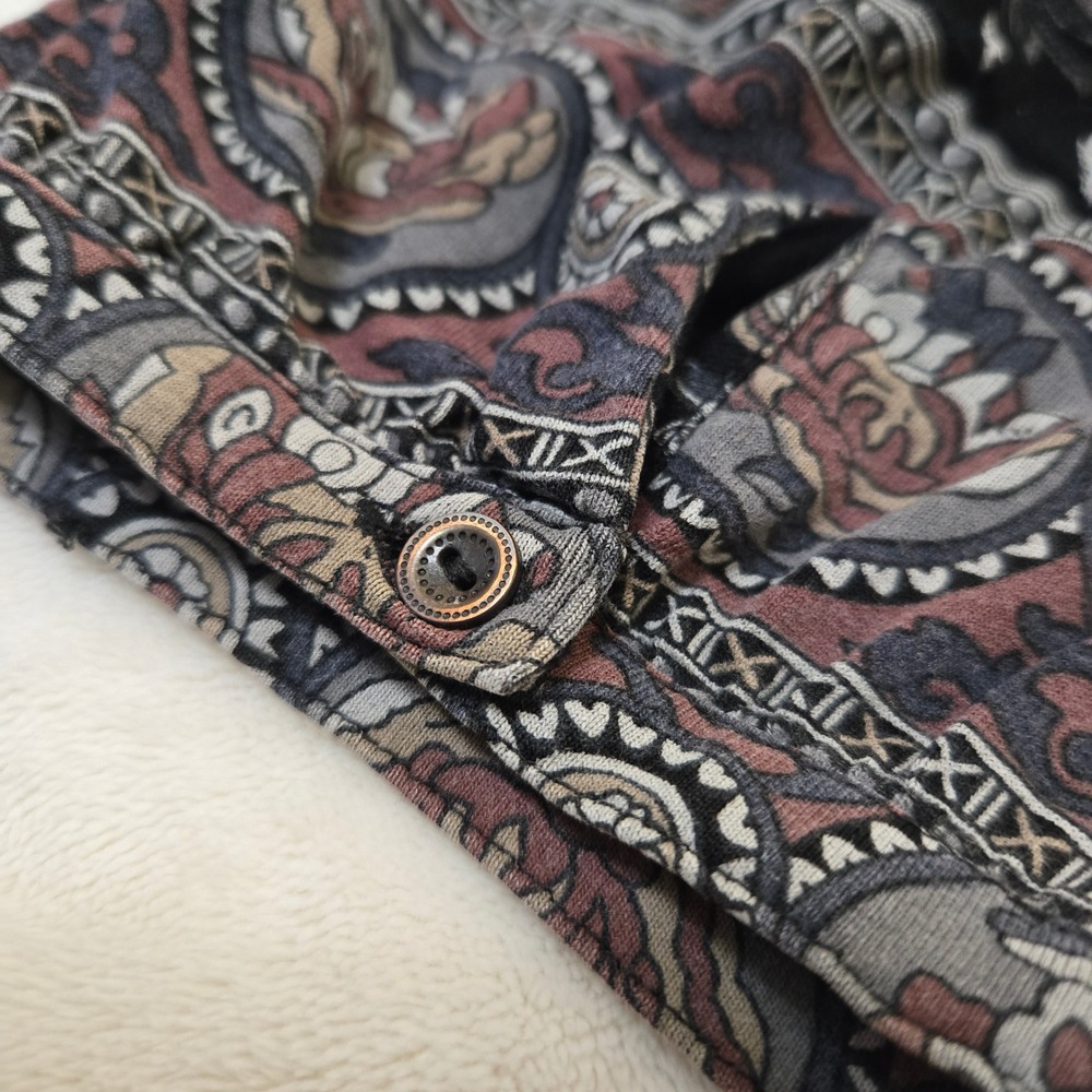 Lucky Brand Womens 3X Floral Henley Tunic Top 3/4 Sleeve Black Boho Viscose‎ - Picture 5 of 16